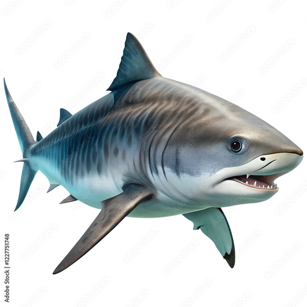 Fototapeta premium tiger shark isolated on white background
