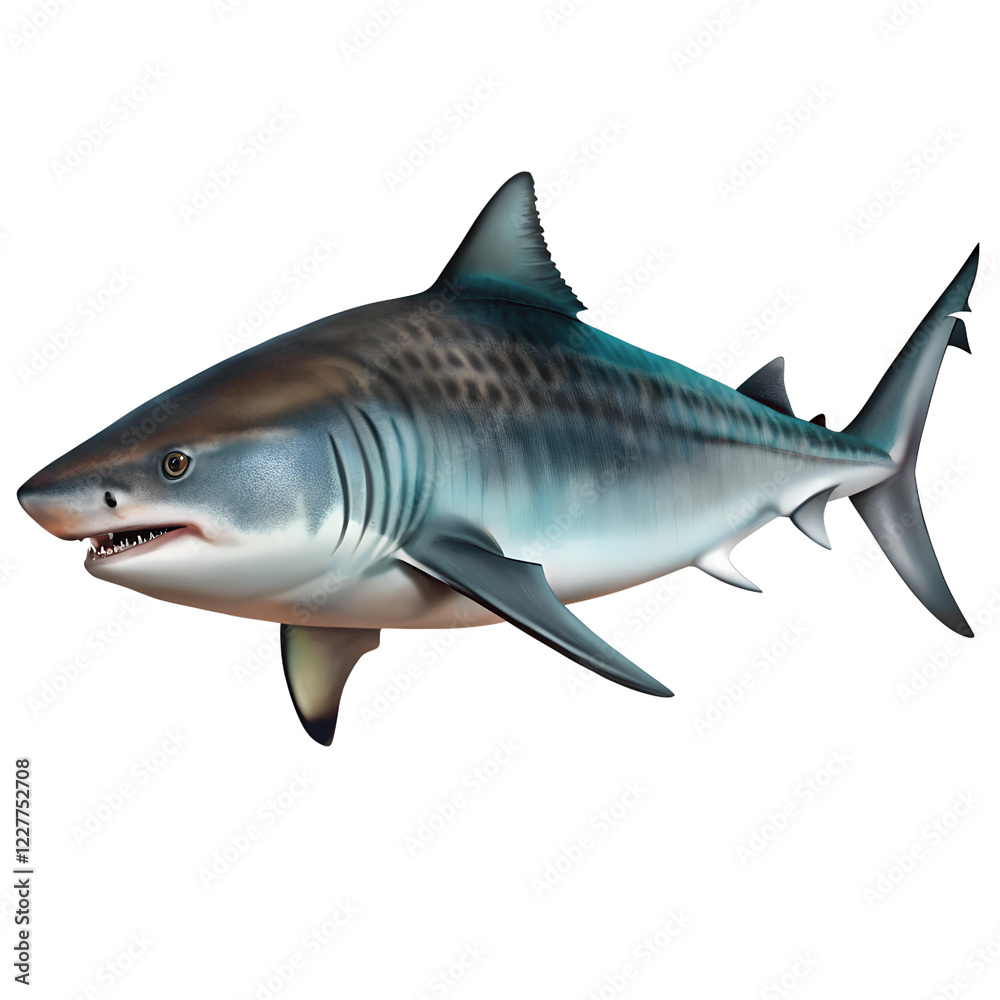Obraz premium tiger shark isolated on transparent background