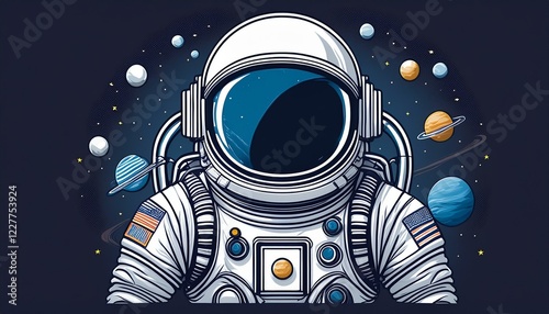 astronaut in space concept t shirt design ready for dtf print