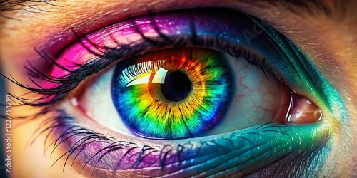 Close-up of a Striking Human Eye with Copy Space - High-Resolution Stock Photo
