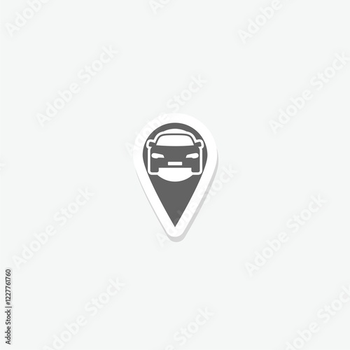 Car, pin pointer icon sticker isolated on gray background Free Download Car, pin pointer icon sticker isolated on gray background - GFXLoad