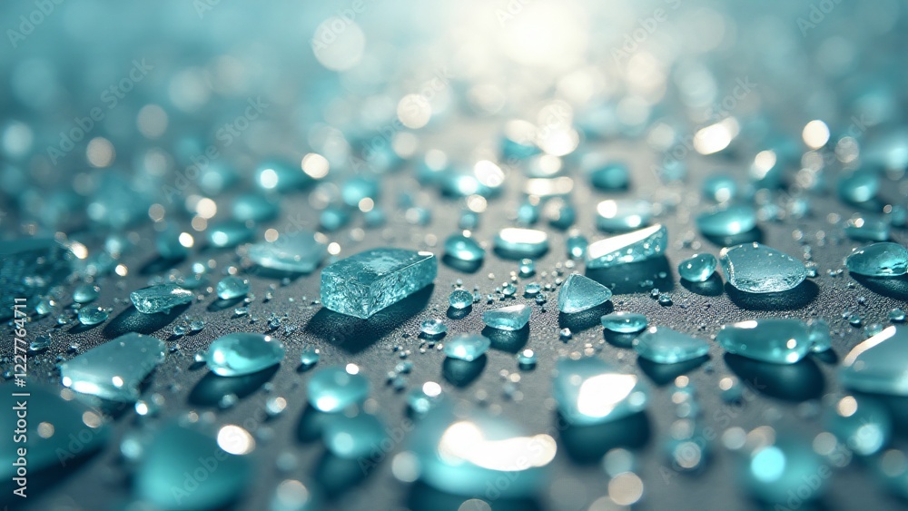 Crushed glass fragments create a shimmering texture with dynamic light reflections, combining sharp and smooth pieces in harmony. Crushed glass fragments create a shimmering texture with dynamic light reflections, combining sharp and smooth pieces in harmony.