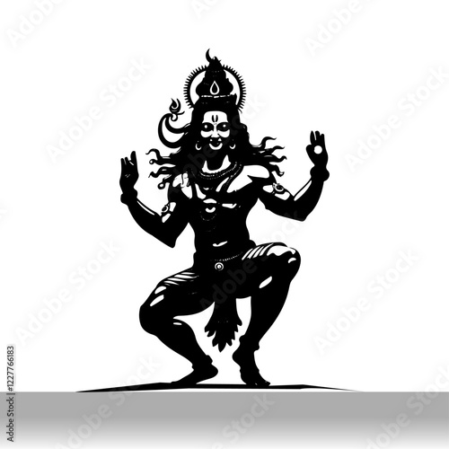 God shiba  dancing vector design