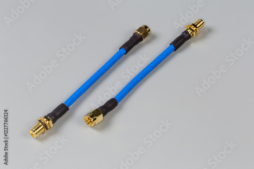 High-frequency cable adapters with yellow coaxial threaded connectors