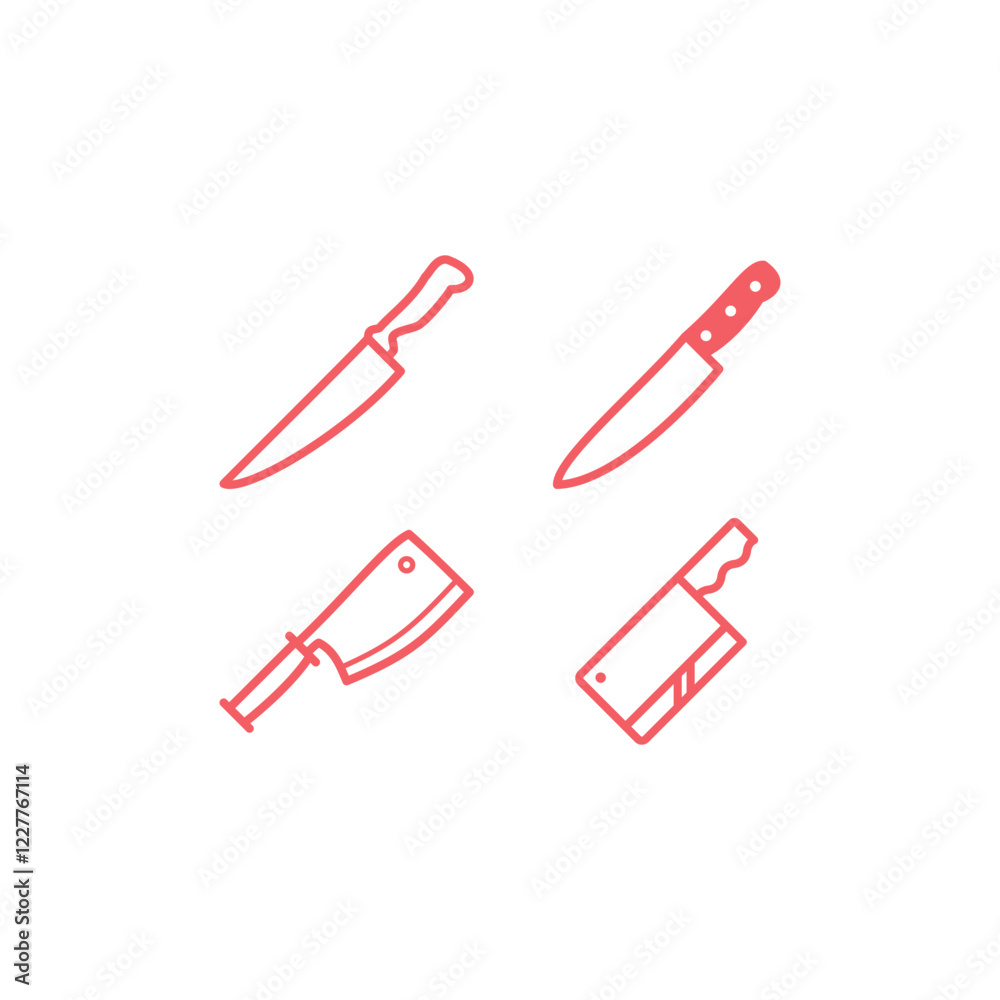 Knife icons set vector trendy design template. Knife icons set vector trendy design template.