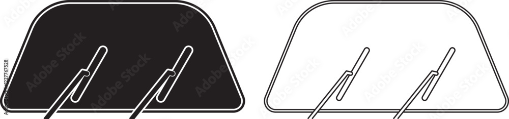 Fototapeta premium Windshield or windscreen wiper icon set