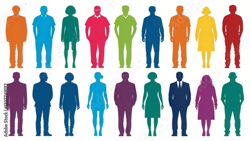 Wallpaper Mural Colorful Silhouettes of Diverse People Representing Community and Inclusion in Society Torontodigital.ca