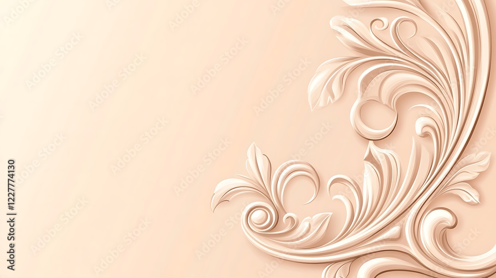 Elegant Beige Ornate Floral Design Background Elegant Beige Ornate Floral Design Background