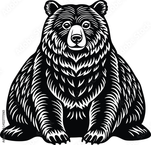 Shilute Bear isolated on the white background photo