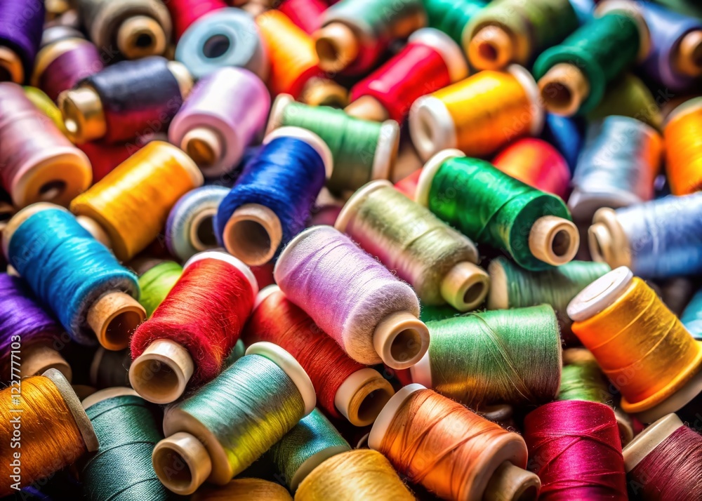 Colorful Sewing Thread Bobbins - Candid Close-Up Photography Colorful Sewing Thread Bobbins - Candid Close-Up Photography
