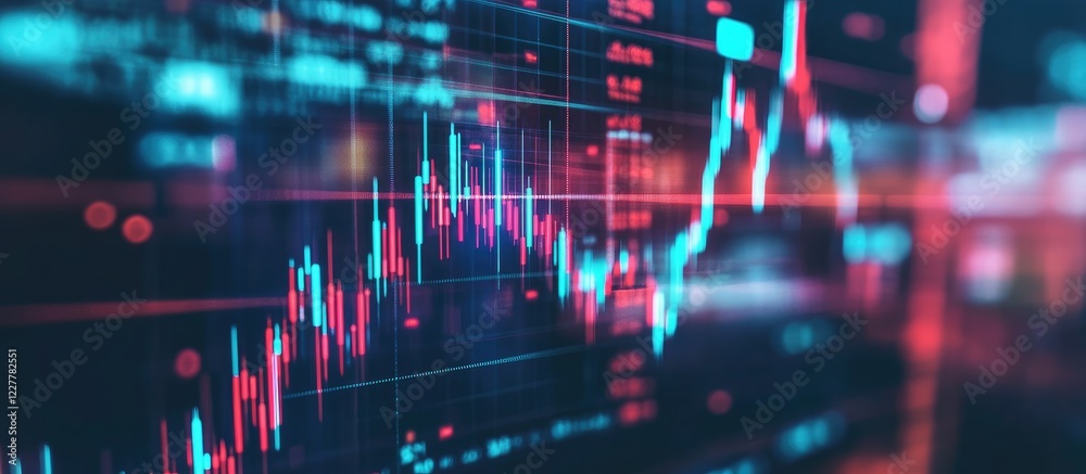 Financial Trading Chart with Colorful Data Visualization and Empty Space for Copy in a Modern Business Environment Financial Trading Chart with Colorful Data Visualization and Empty Space for Copy in a Modern Business Environment
