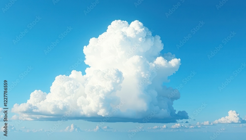 Majestic cumulus cloud dominates clear azure background, dramatic shape, majestic, natural forms, vast space Majestic cumulus cloud dominates clear azure background, dramatic shape, majestic, natural forms, vast space