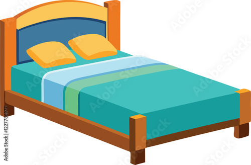 Illustration of  beautiful  bed on white background