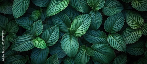 Wallpaper Mural Lush Green Leaf Texture Background with Overlapping Patterns and Empty Copy Space for Text or Design Elements Torontodigital.ca