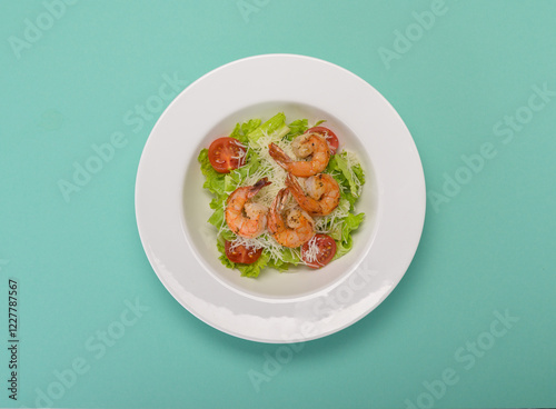 tasty and healthy salads in a plate on a beautiful background