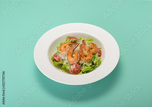 tasty and healthy salads in a plate on a beautiful background