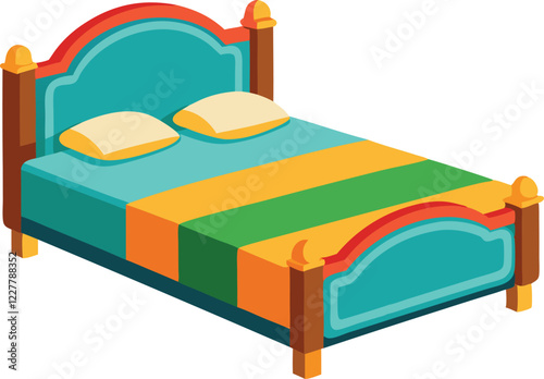 Illustration of  beautiful  bed on white background