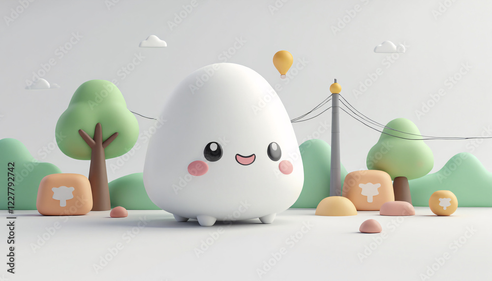 Obraz premium A Cute 3d of a Smart Grid System