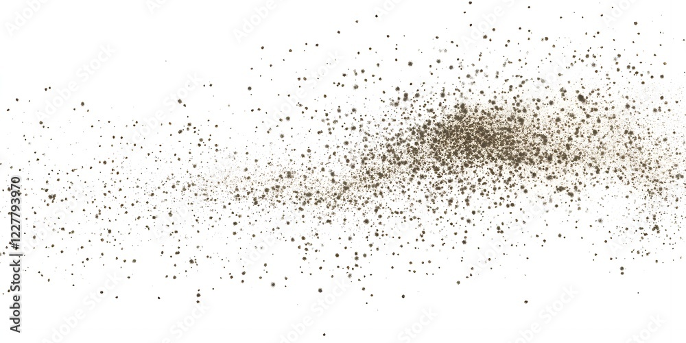Obraz premium Abstract Brown Dust Particles Exploding Scattered on White Background High Resolution Texture