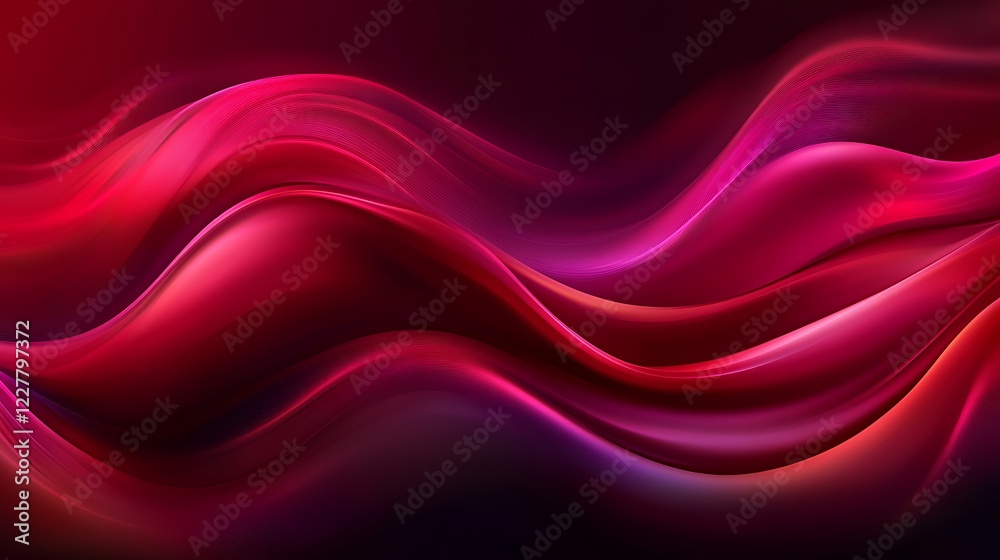 Fototapeta premium Abstract Red Waves Flowing Design