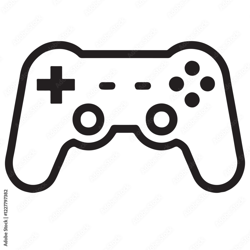Game Controller Icon Black and White Design