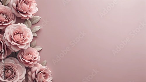 Elegant Dusty Rose Roses Floral Background Design Template