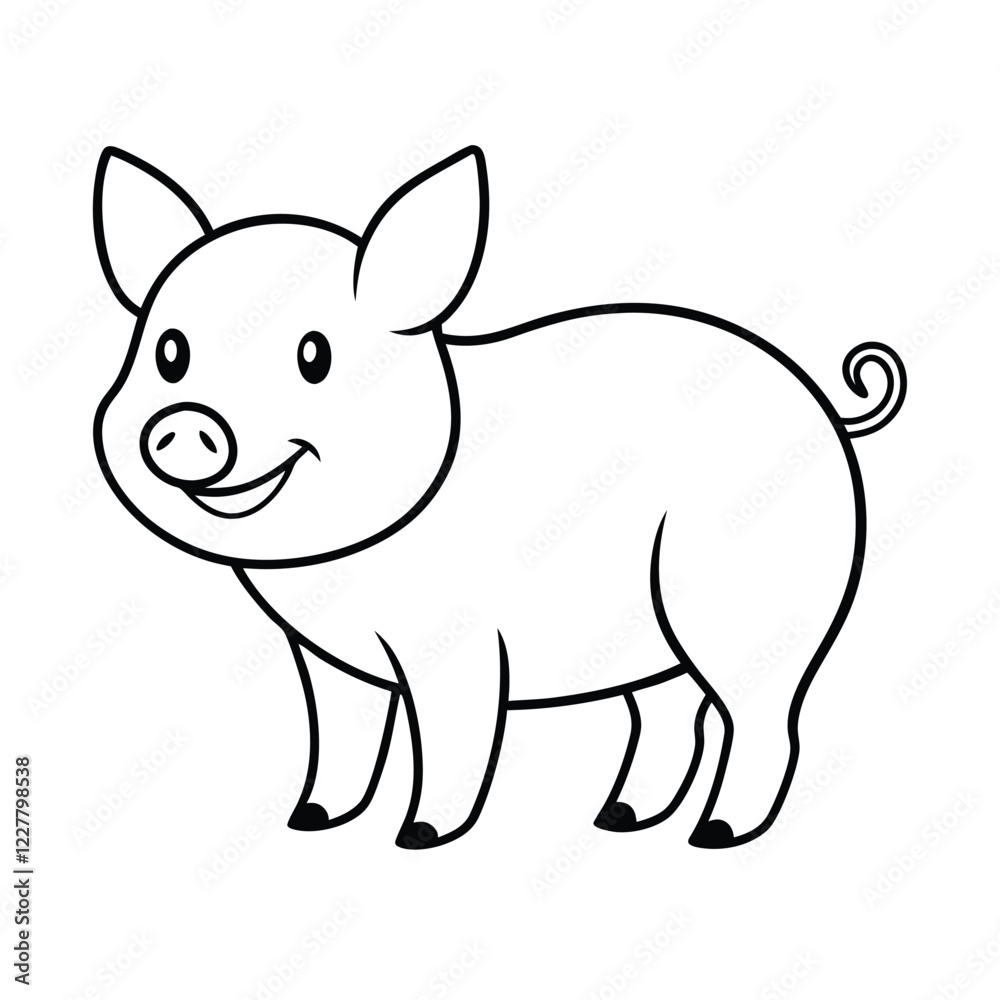 vector illustration of a pig