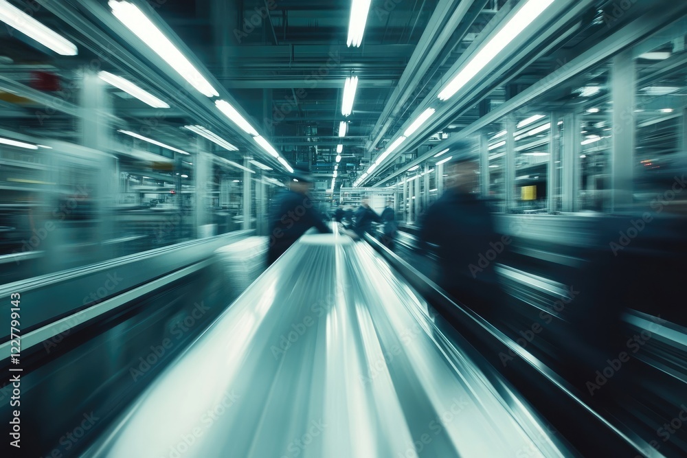 High-Speed Production Line in a Modern Factory High-Speed Production Line in a Modern Factory