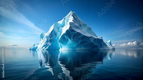 Majestic Iceberg Reflection in Arctic Ocean, Glacial Beauty