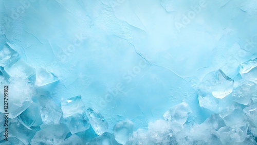 Icy Blue Cubes, Chilled Refreshment, Crystal Clear Ice Texture