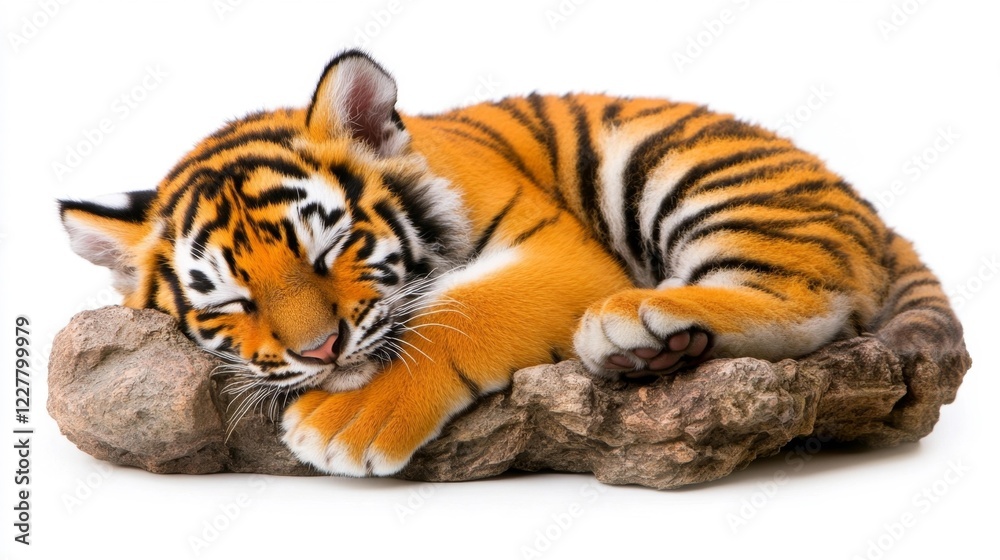 Obraz premium Playful Bengal Kitten with Dramatic Coat and Bright Green Eyes on White. Generative AI