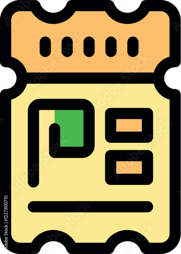 Parking ticket icon representing paid parking or a fine, perfect for apps, websites, or presentations
