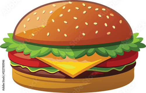 Hamburger close-up isolated on a white background