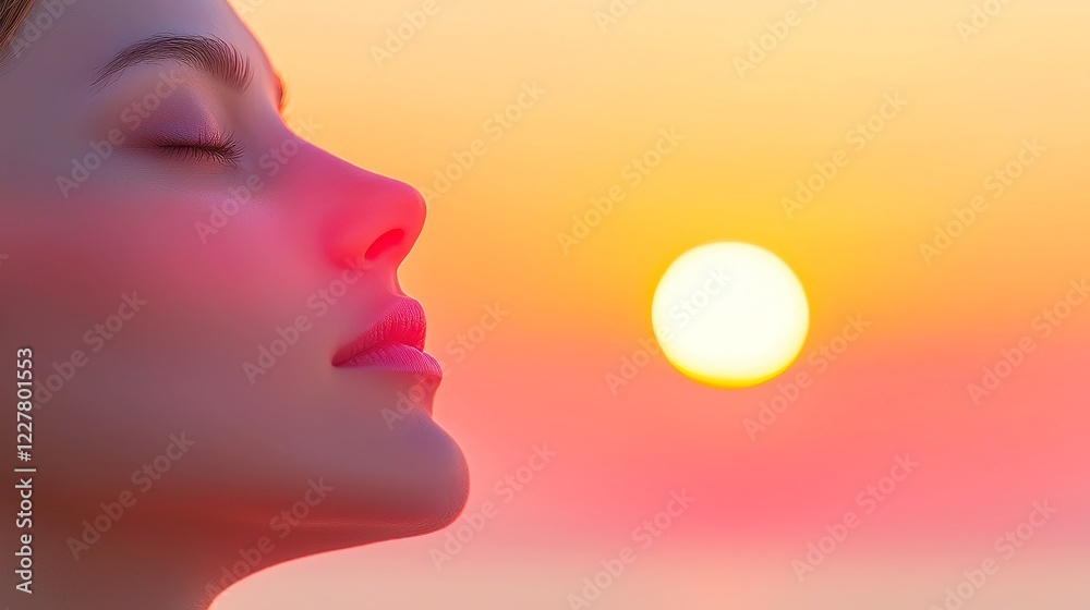 Serenity Found, a woman's silhouette emerges against a vibrant sunrise by the sea, embodying tranquility and clarity in a moment of reflection and peace. Serenity Found, a woman's silhouette emerges against a vibrant sunrise by the sea, embodying tranquility and clarity in a moment of reflection and peace.
