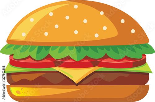 Hamburger close-up isolated on a white background