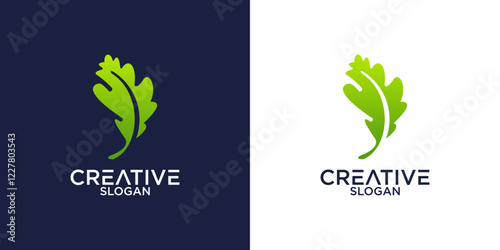 Vector leaf logo, green clean eco icon tree growth. Abstract leaf symbol logo
