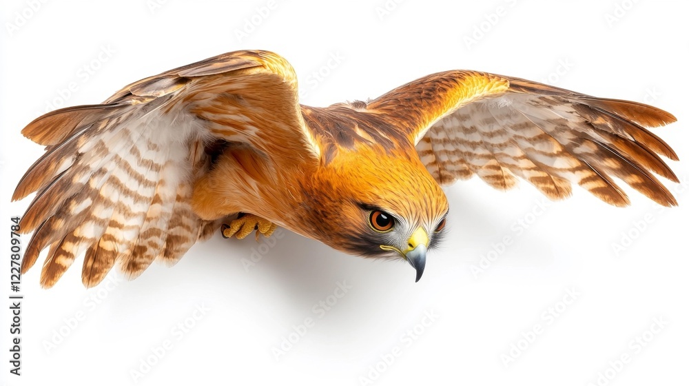 Obraz premium Majestic Red-Tailed Hawk in Flight. Generative AI