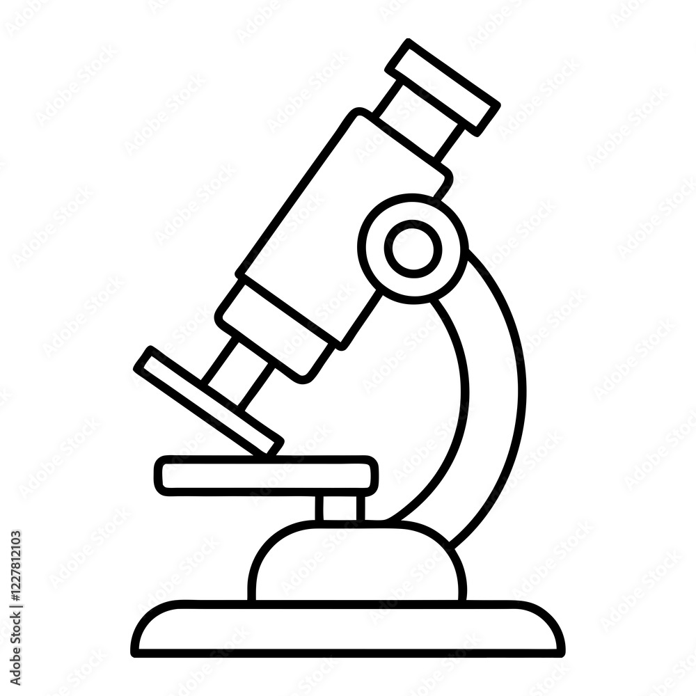 Microscope vector line art illustration Microscope vector line art illustration