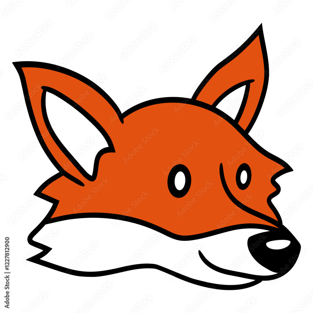 Fototapeta premium Red Fox Forest Animal Cunning Smart Cute Wild Dog Design Lover Art Vector Illustration Card T-Shirt Poster Sticker Graphic Print Decorative Drawing Isolated Logo Decoration Symbol Creative Cool Style 