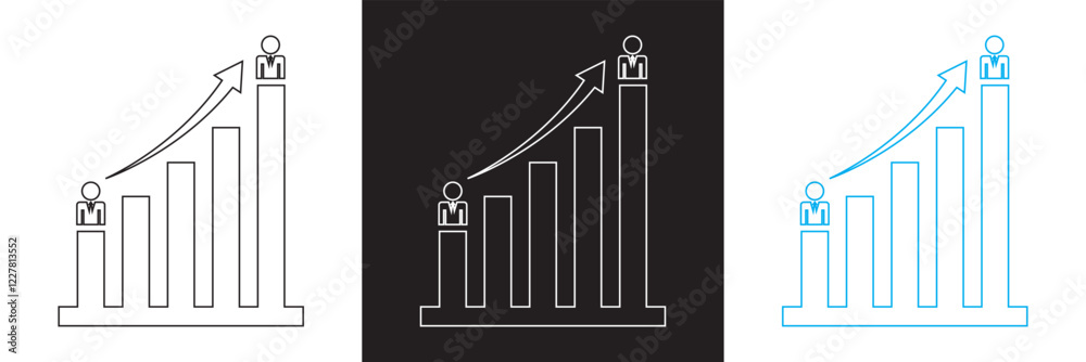 Successful business collaboration icon. Containing teamwork, group people, partnership, organization etc. isolated on white and black background. vector illustration. EPS 10