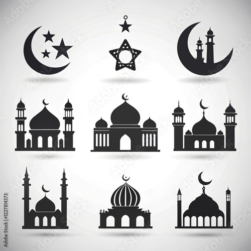 Eid ul Fitr Icon Set: Elegant and Minimalistic Icons for Celebrating the Joyous Festival of Eid