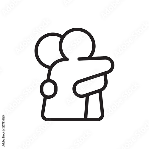 Two people hugging each other vector illustration