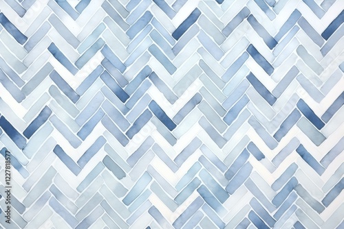watercolor blue and gray herringbone pattern wallpaper
