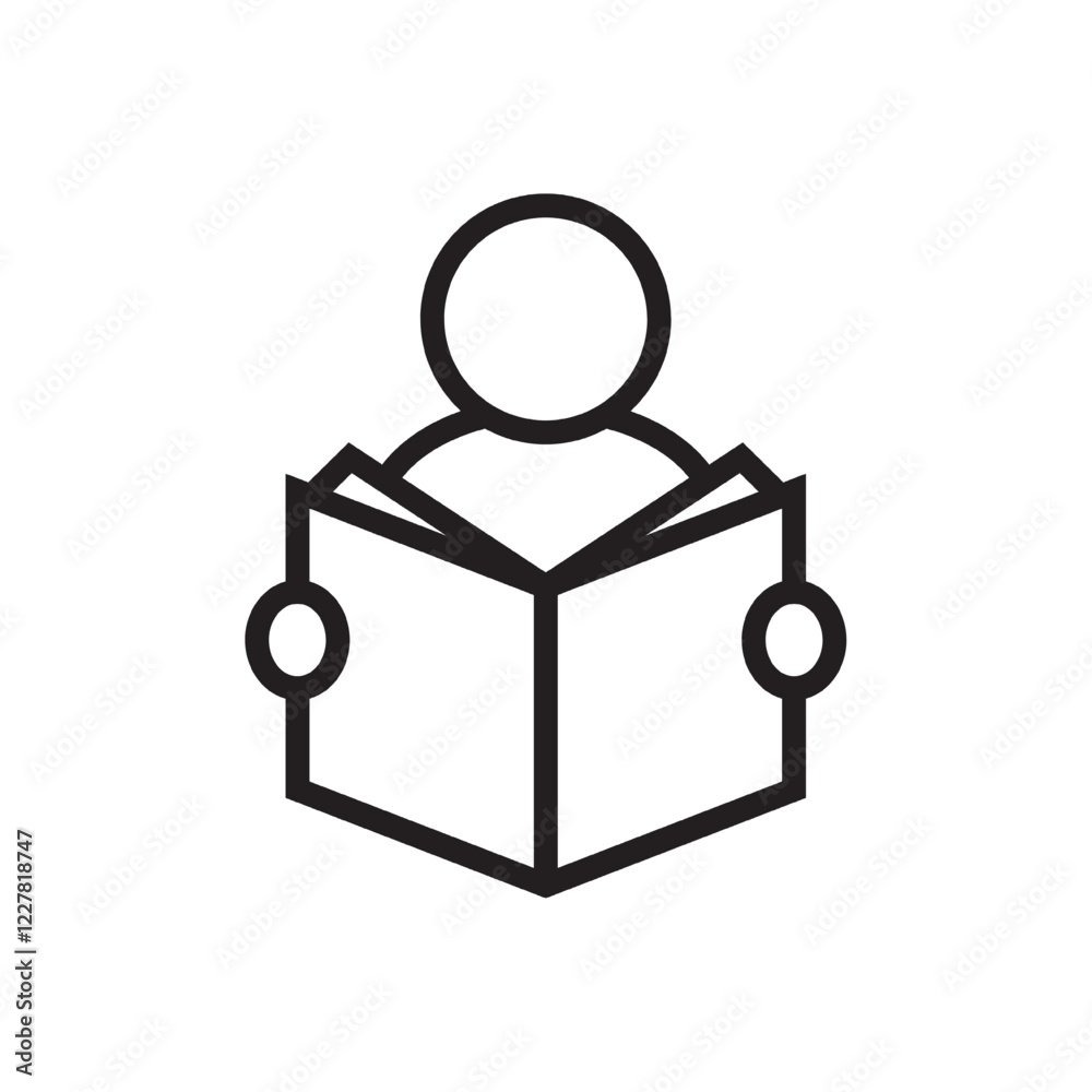 A person reading a book illustration vector A person reading a book illustration vector
