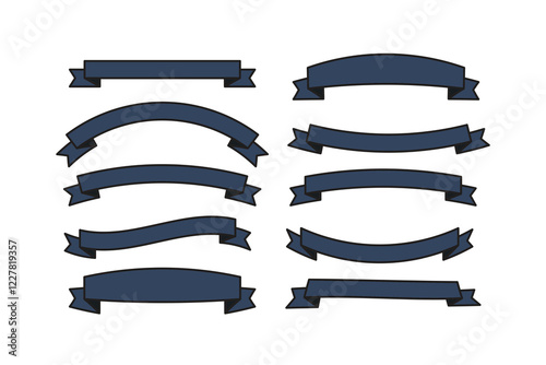 Ribbon banner set. Ribbons collection. black ribbons. Vector ribbon for graphic resourse