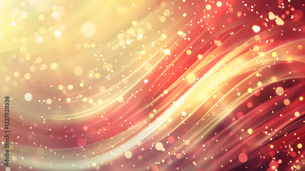 Obraz premium A vibrant abstract background with flowing lines and sparkling bokeh effects.