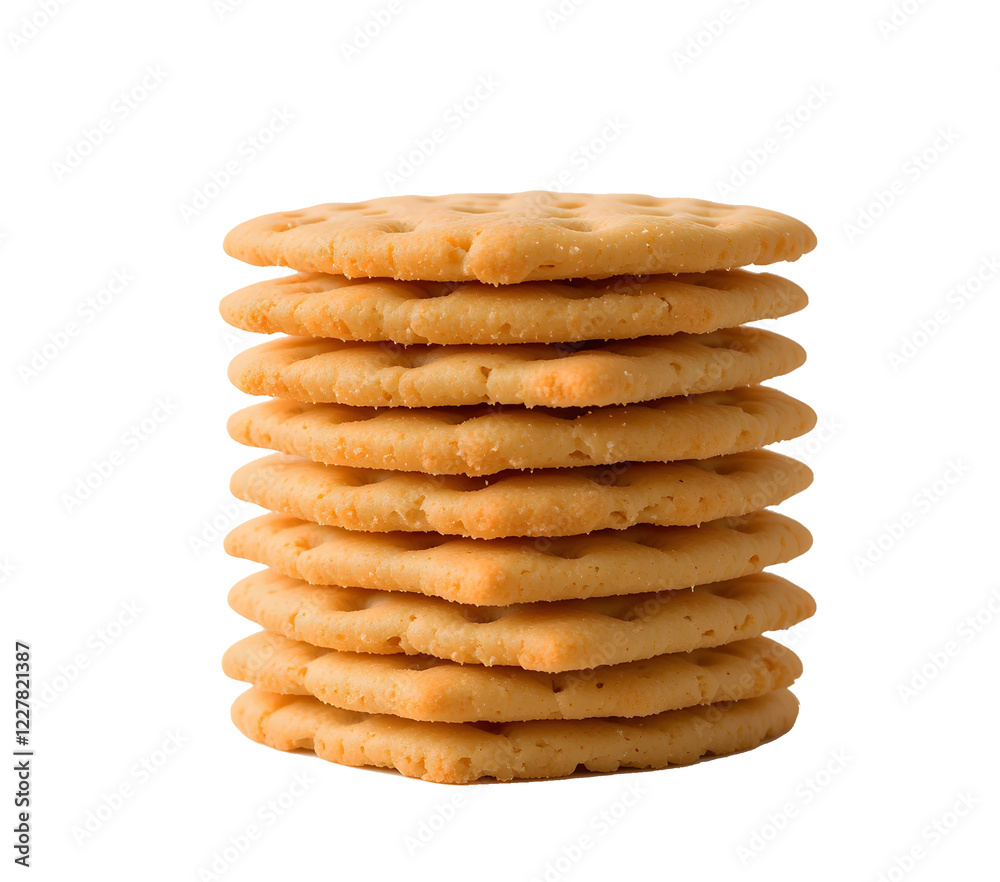 Stacked Pile of Crispy Saltine Crackers Isolated on Transparent PNG Background Stacked Pile of Crispy Saltine Crackers Isolated on Transparent PNG Background