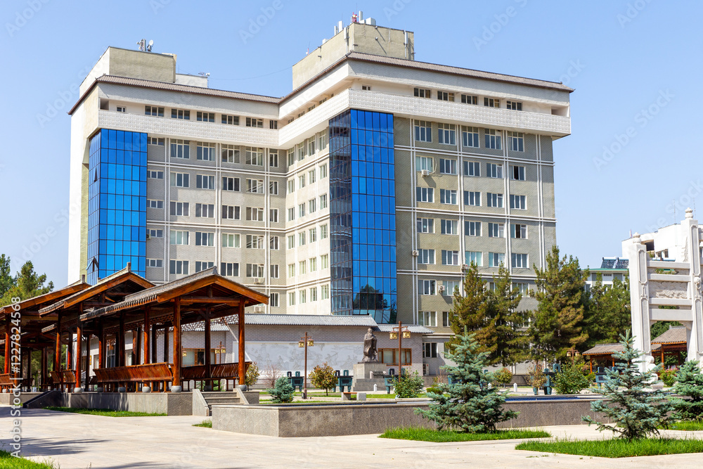 Naklejka premium Samarkand state university faculty of International education. Republic of Uzbekistan