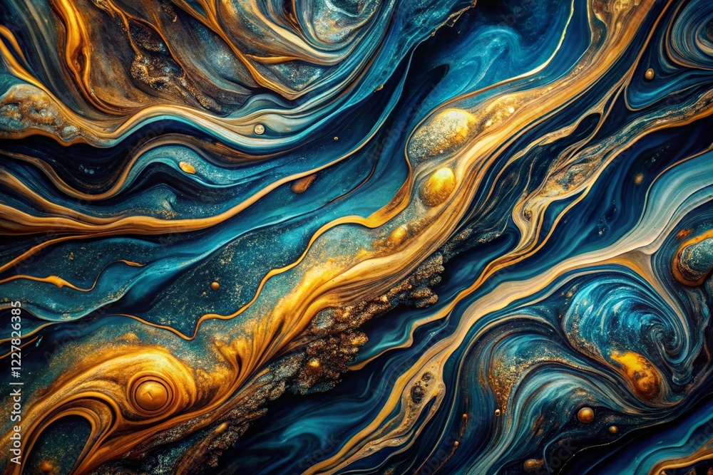 Fototapeta premium Deep Marbled Texture: Rich, Elegant Long Exposure Abstract Background