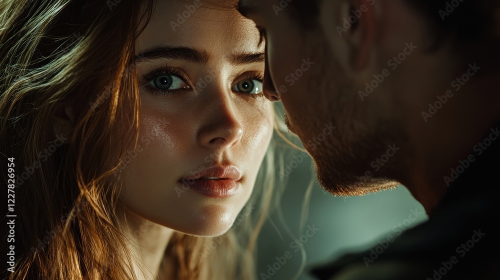 Intimate Moment Between Two People with Focus on Eyes and Expressions Intimate Moment Between Two People with Focus on Eyes and Expressions